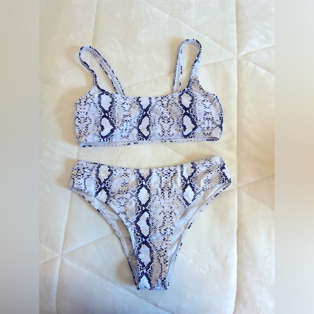 SHEIN snake print two piece bathing suit